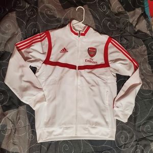 Adidas 2019-20 ARSENAL Mens Medium White/Red Wind Breaker zipup training Jacket